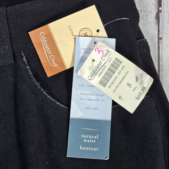 Coldwater‎ Creek Natural Waist Moleskin Bootcut Pants 8 Black NWT - Picture 3 of 14